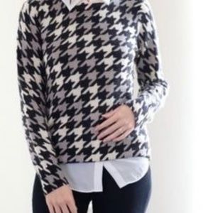 Equipment houndstooth cashmere sweater